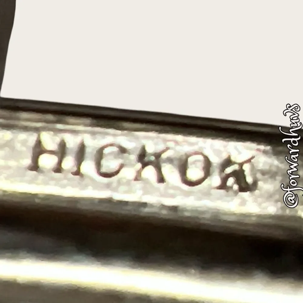 Vintage Oval Silver Tone Hickok “R” Cufflinks